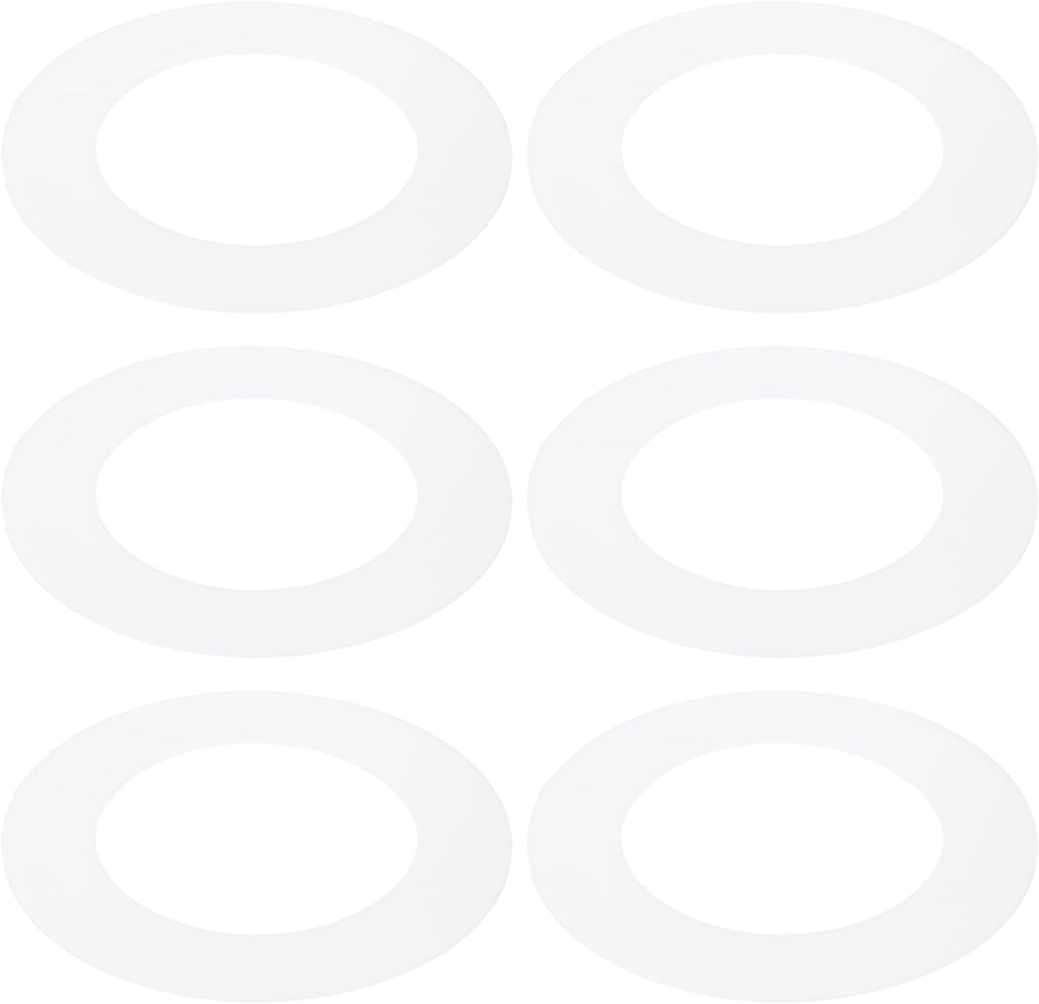 PATIKIL 4.3" ID 6.7" OD Plastic Trim Ring, 6 Pcs Ceiling Light Goof Rings Matte Circular Light Cover Lighting Fixture for Ceiling Wall Recessed Can Downlights, Translucent Matte White