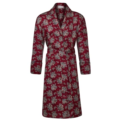 British Lightweight Bathrobe for Women - Gatsby Paisley Wine