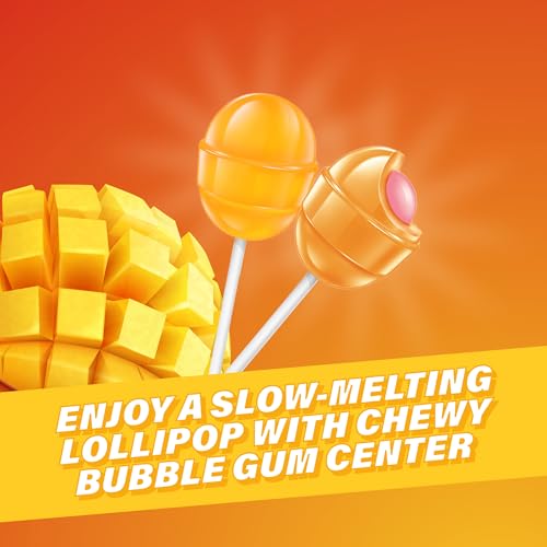 Colombina Bon Bon Bum Lollipops Mango Flavor, 24 Count (Pack of 1)