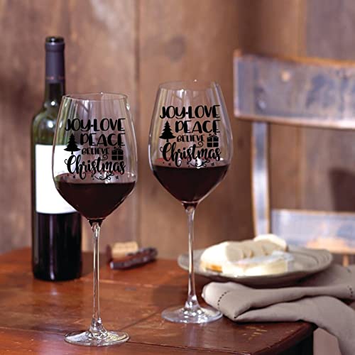 Verres à vin rouge raffinés 500 ml design Joy Love Peace - 7