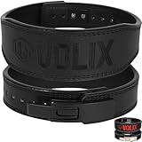 VOLIX レバーアクションベルト ナロータイプ【待ち時間0秒のワンタッチ着脱】トレーニングベルト 筋トレ (ブラック, XL)