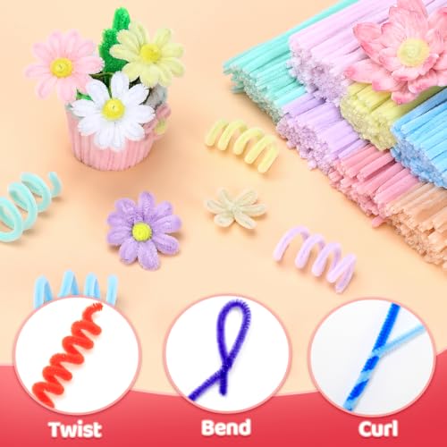 Image of Praisebank Pipe Cleaners,200pcs Macaron Color Chenille Stems for DIY Projecets, Arts & Crafts Supplies for Festival Party Decorations