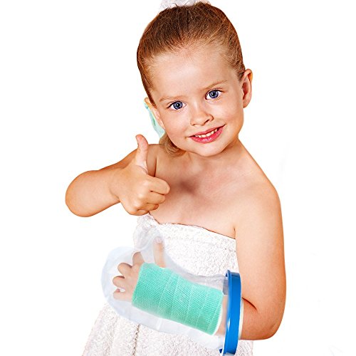 Kids Arm Cast Cover with Waterproof Seal Protection. Keep Casts & Bandages Totally Dry for Shower, Bathing Or Swimming. Heavy Duty Vinyl is Durable Yet Lightweight and Reusable. (Half Arm)