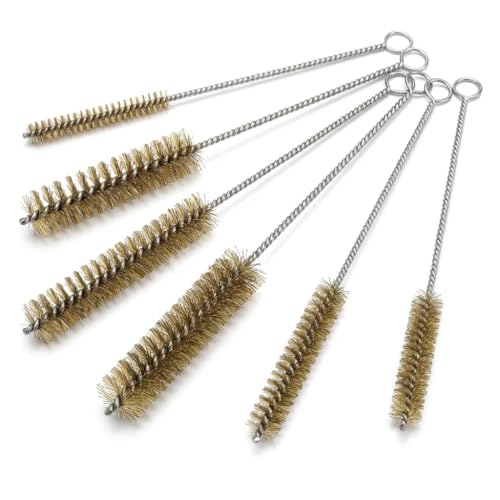 Image of 5Pcs Wire Brush, Wire Tube Brush, Pipe Brush Flexible Long Handle Small Brushes Bristles Wires Brushes, Pipe Cleaning Supplies 6 8 10 12 15mm Mini Wires Brushs Set Auto Parts, Bottles, Tubes