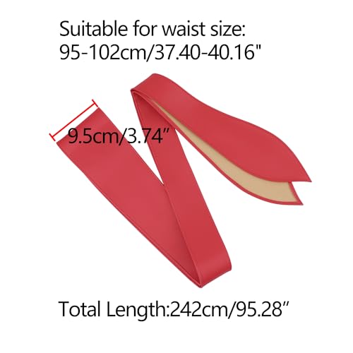 Allegra K Womens Plus Size Obi Belts, Bowknot Self-Tie Wrap Around Wide Sash Waistband Belt for Dresses4