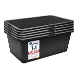 Garronda Vasca per Malta 5 Pezzi 80 L Rettangolare – mastello robusto in plastica riciclata, contenitore e vasca da muratore per cemento, giardino o officina GD-0169
