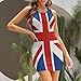Union Jack UK Flag Funny Women's Dress Sleeveless Sexy Bodycon Mini Dresses Sexy S