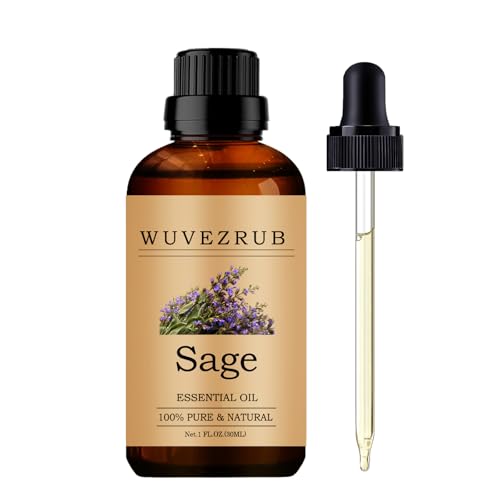 Sage Essential Oils 30ML Pure and Natural Essential Oil for Aromatherapy Diffuser - 1 Fl Oz