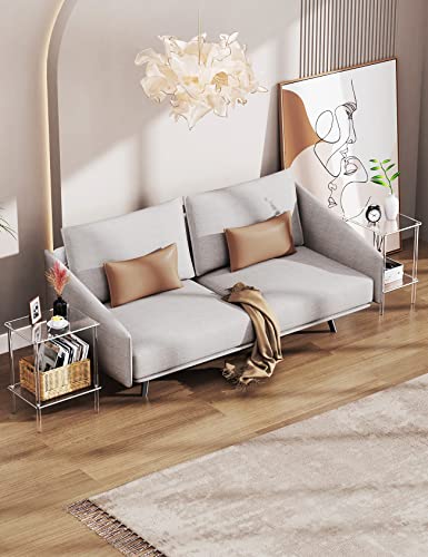 Solaround Small Acrylic Side Table For Living Room, Nightstand/Bedside Table For Bedroom Home Decor Display End Table (2-Pack Small)… #TOP4