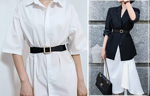 Women Elastic Wide Stretchy Waist Cinch Belt Retro Fashion Automatic Buckle Waistband2