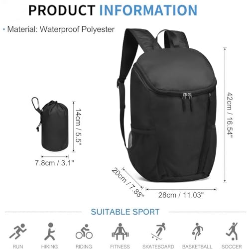 Mochila Deportiva Plegable Ligera Azul miniatura 2