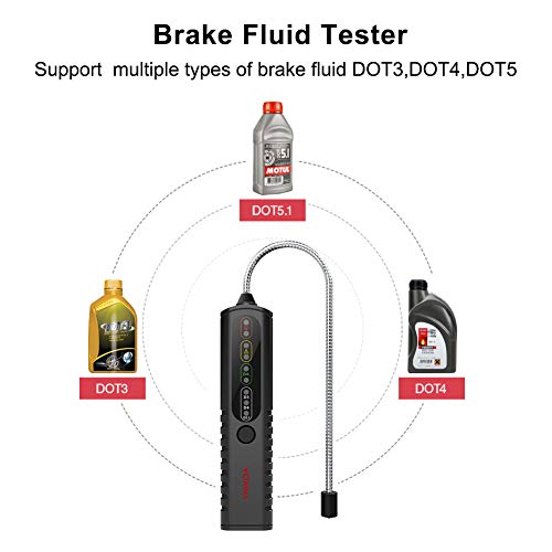 Brake Fluid Tester Automotive Brake Fluid Detector Universal Car Brake Fluid Tester Brake Fluid Diagnostic Testing Tool with LED Lights for Vehicle DOT3 DOT4 DOT5.1 - Thumbnail 6