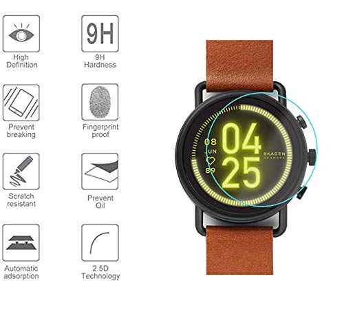 Lonlonking 3-Pack For Skagen Falster 3 Screen Protector Tempered Glass For Skagen Falster 3 Smartwatch [2.5D 9H Hardness][Anti-Scratch] #TOP1