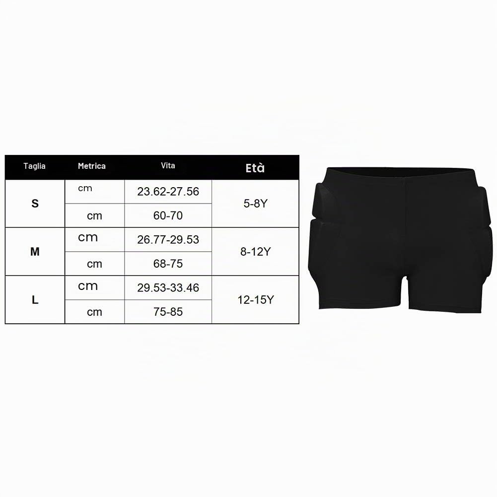Pantaloncini imbottiti, pantaloncini imbottiti protettivi per i fianchi, protezione dei fianchi, pantaloncini imbottiti 3D per skateboard, snowboard, pattinaggio, equitazione, ciclismo