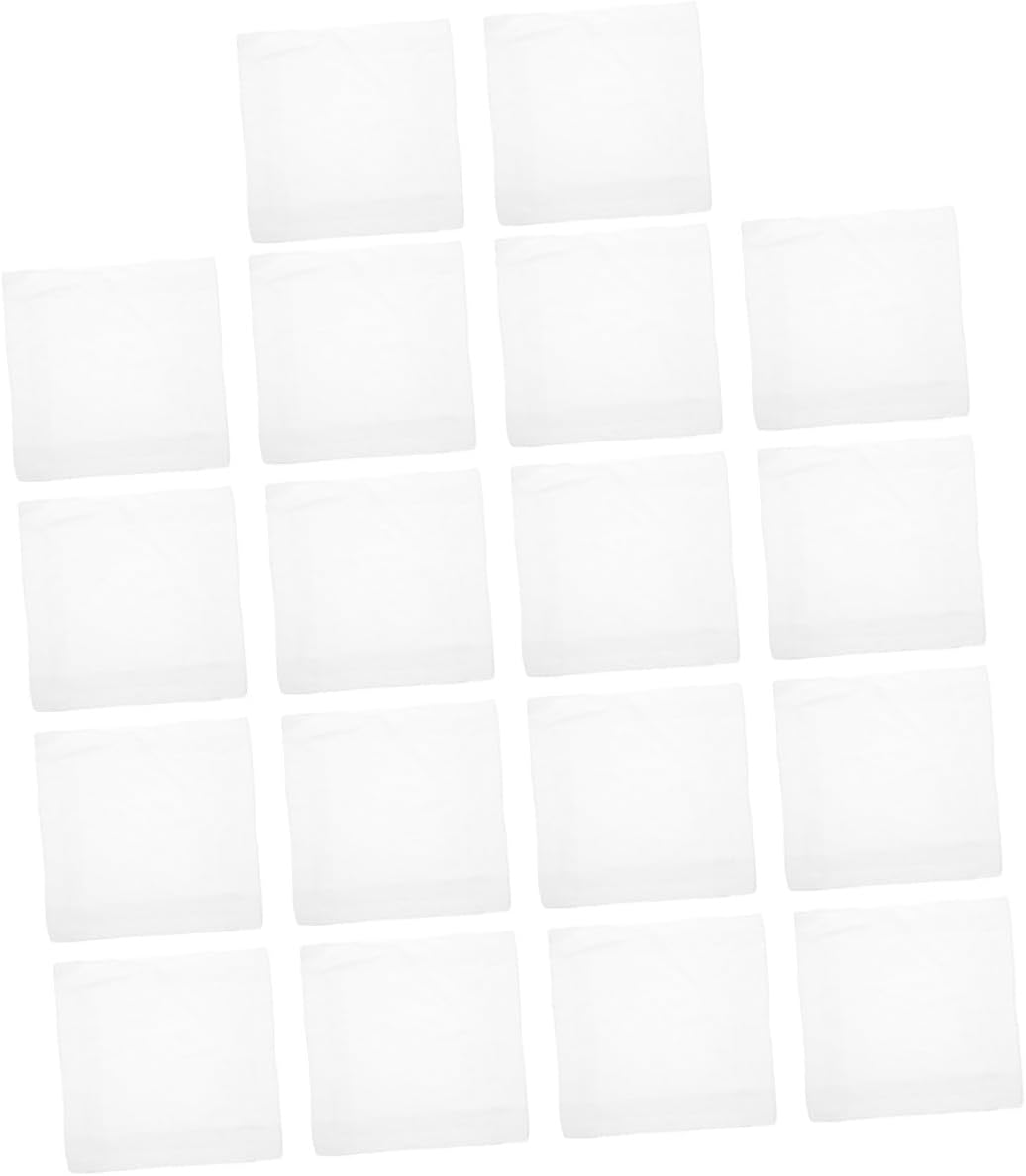 18pcs Men’s Cotton Handkerchiefs White Solid Cotton Pocket Squares Machine Washable Soft Thick Handkerchiefs for Formal Suit Accessories