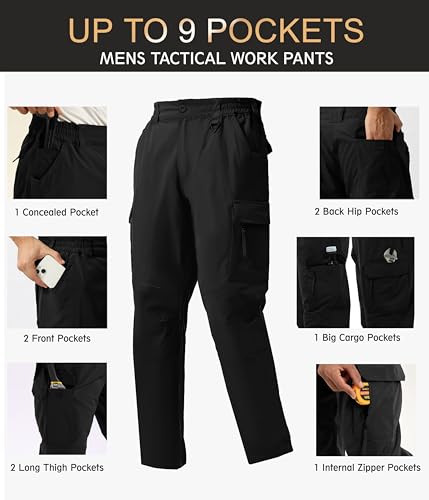 NATUVENIX Tactical Pants for Men, Ripstop Lightweight Cargo Work Pants for Men Water Resistant Mens Hiking Pants Outdoor4