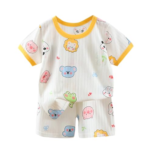 Cotton 𝐏a𝐣ama Set for Baby Boys Girls Short Sleeve 𝐏𝗝s Cute Cartoon Tops and Shorts Toddler Matching 𝐏a𝐣ama Set