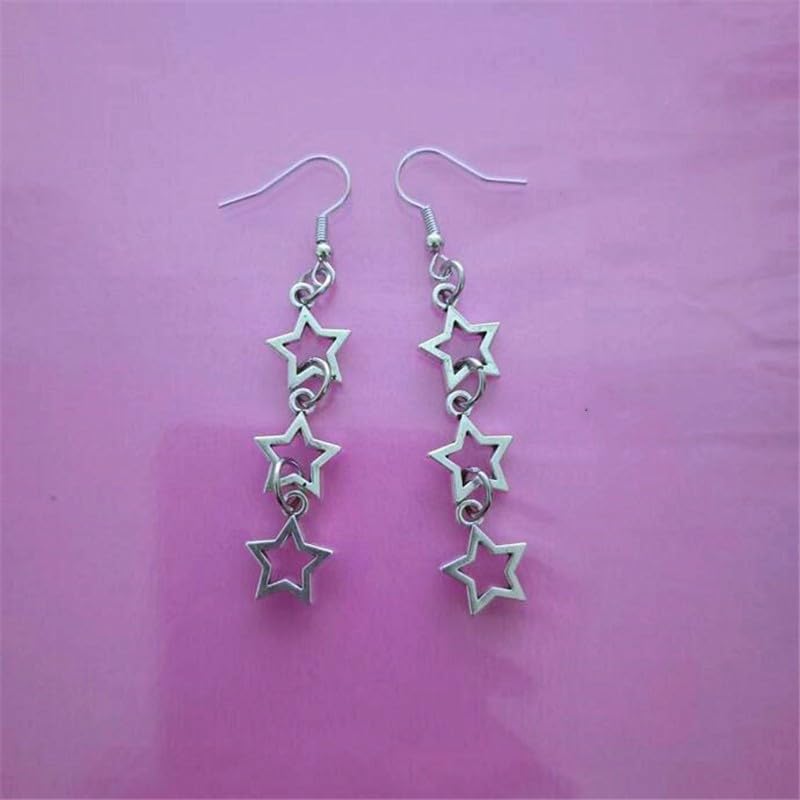 Pingyongchang Y2k Simple Star Imitation Pearl Earrings for Women Cute Hollow Star Long Tassel Dangle Drop Earrings Aesthetic Grunge Jewelry Gift2