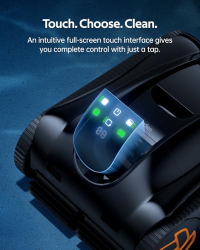 Pool Cleaner K25, 2.5H Runtime Cordless Robotic Pool Vacuum, Touch Screen, Smart Navigation, Cleans Floor, Walls, Waterline, Ideal for Above & In-Ground Pools, Self-Parking