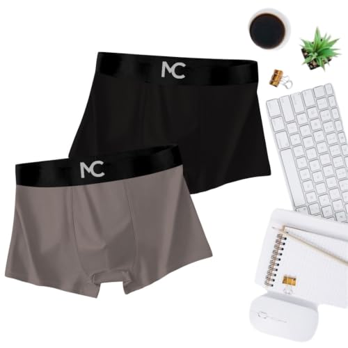 Image of MC Men's Microfiber Boxer Briefs for Men | Ultra Soft, Breathable, Stretchable Innerwear | Moisture-Wicking Trunks | Comfortable Elastic Waistband | Pack of 2