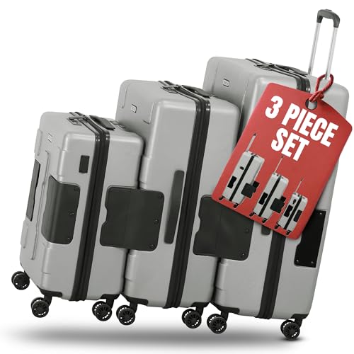 TACH Patented Connecting Hard Shell 3 Piece Luggage Set -