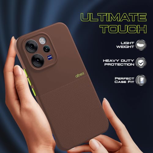 Image of AIBEX Premium Back Cover Case Compatible For Vivo V70 5G / Vivo V70 Elite 5G| Scratch & Drop Tested Shockproof Matte Texture Case with Soft Microfibre Lining | Slim Fit Cover with Anti-Scratch - Brown