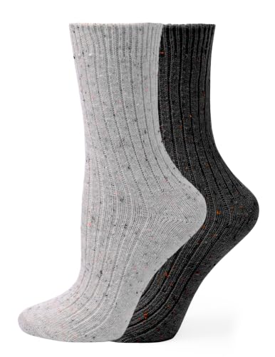 Image of HUE womens Crew Length Boot Socks, 2 Pair Pack