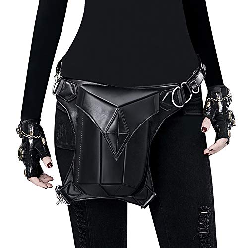 Steampunk Shoulder Fanny Packs Waist Bags Womens Motorcycle Drop Leg Arm Bag Vintage Gothic Leather Messenger Bags #TOP2