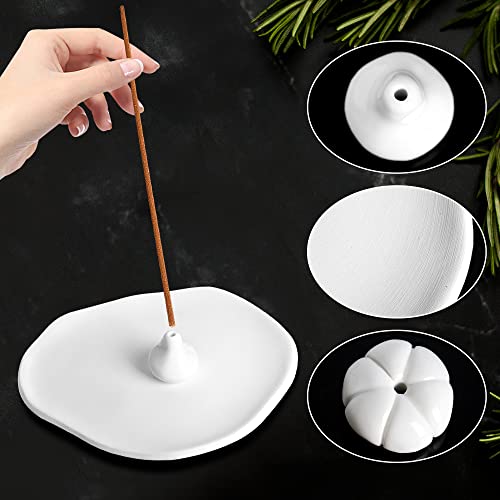 Handmade Incense Holder - Ceramic Irregular Incense Stick Plate With 2Pcs Pomelo Pumpkin Joss Stick Holder Boho Incense Holder Ash Catcher For Home White Decor Yoga Meditation Zen Wp09 #TOP2