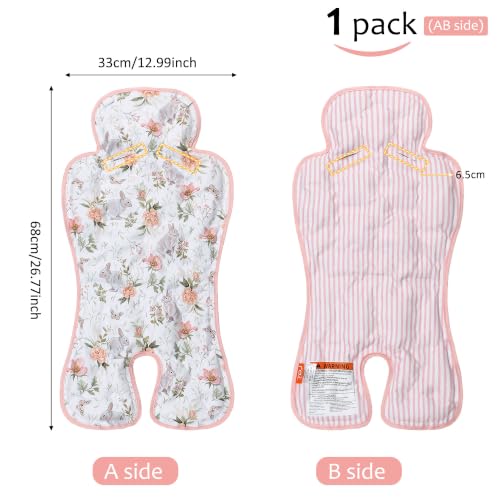 Image of Gel Car Seat Cooler Pad,1pack Double Sides-Universal Baby Stroller Ice Cushion Cooler Mat,Summer Cooling Seat Liner,Multifunctional Suitable for Baby Dining Chair,Child Safety Seat (Rabbit+Flower)