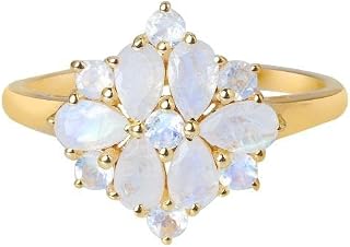 Rainbow Moonstone Labradorite Black Onyx Green Onyx London Blue Topaz Rhodolite Garnet 14K Gold Over 925 Silver Rings Jewelry