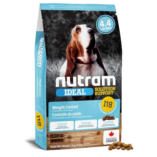 Nutram I18 Weight Management Dog Food - Chicken Dog Food with Peas, Pumpkin, Omega-3 Rich Salmon Oil & Green Lipped Mussel for Improved Mobility - Low Fat, High Fiber & High Protein Kibble (4.4 lb)