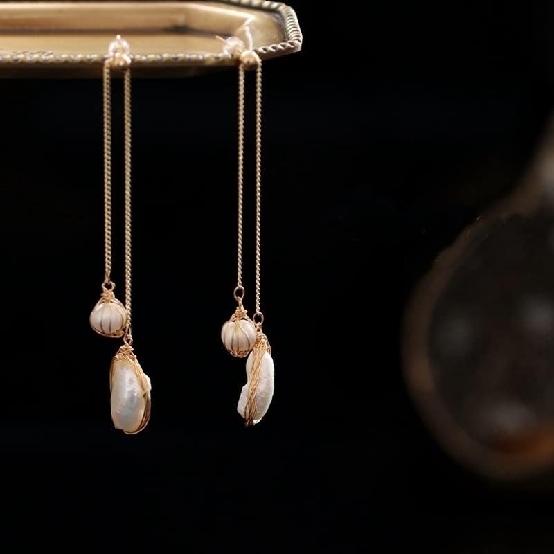 Miniatura 5 de 18K Gold Plated S925 Sterling Silver Drop &Dangle Earrings Geniune Pearl Earrings for Girls &Women