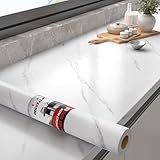 Decotalk White Marble Contact Paper Peel and...