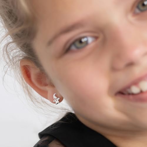 925 Sterling Silver Polished Ghost and Pumpkin Halloween Safety Screw Back Earrings For Little Girls - Children's Small Halloween Themed Earrings - Halloween Girl Earrings3