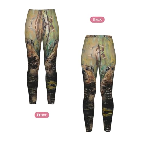 Leggings de compresión de castor para mujer en tejido suave elástico 4
