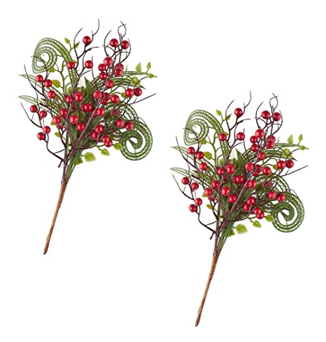Factory Direct Craft Group of 2 Whimsical Artificial Red Berry