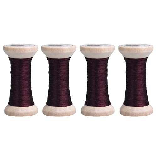 MINGGUXIUYI 100% Mulberry Hand Dyed Silk Embroidery Thread, Embroidery Floss, 4 Spools Each 24 Yards (03-13)