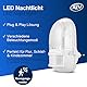 REV Nachtlicht - Steckdosenlampe mit Bewegungsmelder, Erfassungsbereich 110° bis zu 5m, LED Nachtlicht Steckdose, weiß