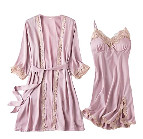 Ensemble de 5 peignoirs en rayonne satinée Haitpant rose pour demoiselle d'honneur taille M