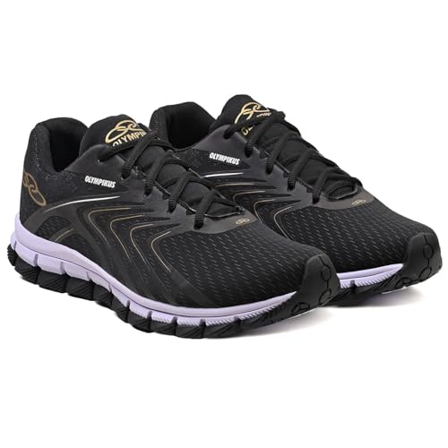 Tênis Esportivo Olimpico Masculino Leveza E Conforto Macio (Preto, BR, Adulto, Numérico, 38)