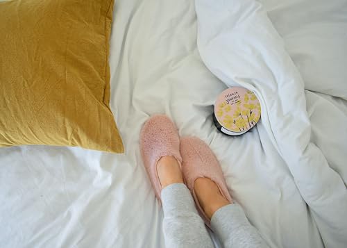 ballerina style cozy house slippers for women with refreshing insoles filled with all-natural lavender and flax seeds for a cooling aromatherapeutic effect.2