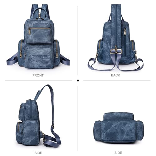 Mini daypacks en cuir PU finition rétro chic Nicole & Doris gris