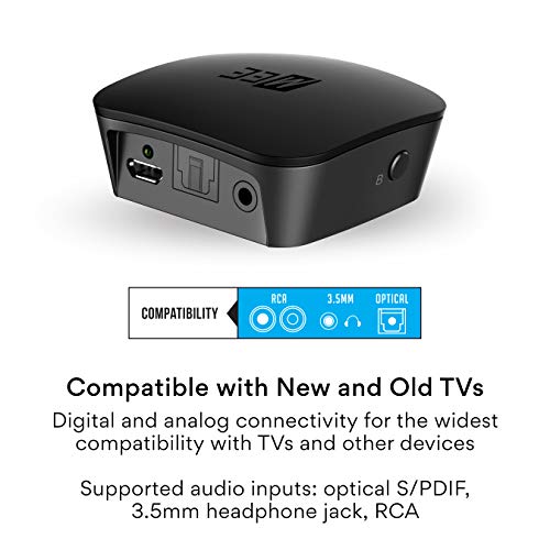 Image of MEE Audio Connect T1CMA Bluetooth Over-Ear Wireless Headphones Headset for TV with no Audio Delay; Includes Transmitter (Optical /AUX /RCA) and CinemaEAR Audio Enhancement for Seniors & Hard of Hearing