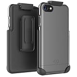 iPhone 7 Belt Case (2pc set) Includes: Click-N-Go Holster Clip w/ Hybrid Cover (Metallic Gray)