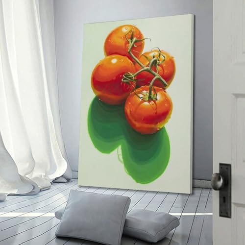 Poster Dewy Tomato Bunch JIDUHON - Tableau moderne sur toile - Décoration murale 20x30 cm encadré - 3