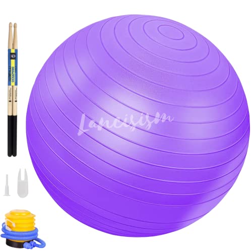 Pelota de yoga con baquetas de cardio para entrenar el equilibrio en casa