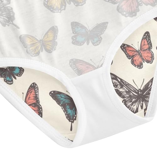 ZZKKO Colorful Butterflies Girls Underwear Toddler Panties for Girls Comfort Brief Size 2T-8Y4