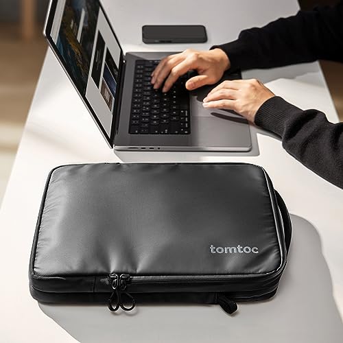 Tomtoc 360 Protective Laptop Shoulder Bag For 14-Inch Macbook Pro M1 Pro/Max A2442 2021, 13-Inch Macbook Air/Pro, 12.9 Ipad Pro, 12.3-14.4 Surface Pro/Laptop, Premium Cordura Ballistic Nylon Fabric #TOP5