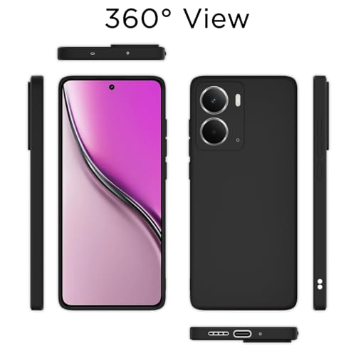 Image of Outlouders Back Cover for Realme P3 5G | Camera Protection | Durable Soft Matte Silicone Bumper Case (Black)
